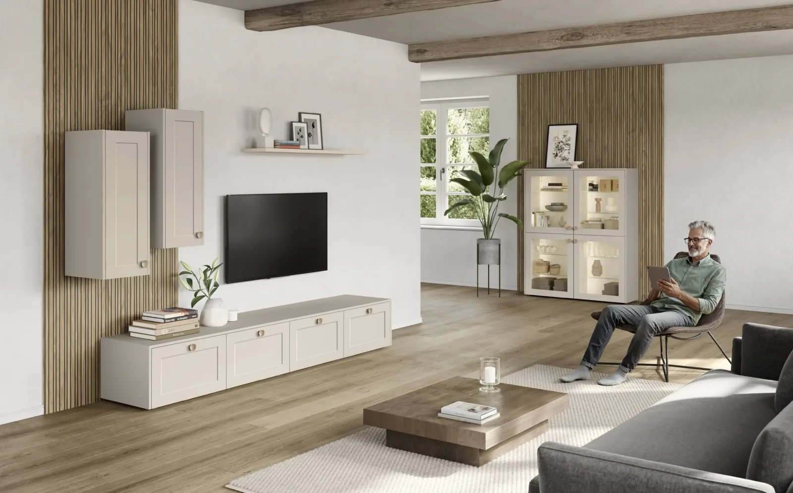 meuble tv sur mesure style contemporain dans living