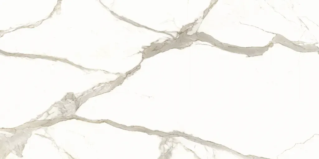 Plan de travail Laminam Calacatta Michelangelo, effet marbre blanc veiné