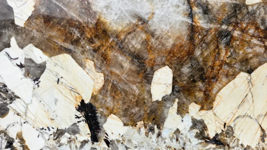 Plan de travail Patagonia Quartzite, pierre beige claire aux veines naturelles