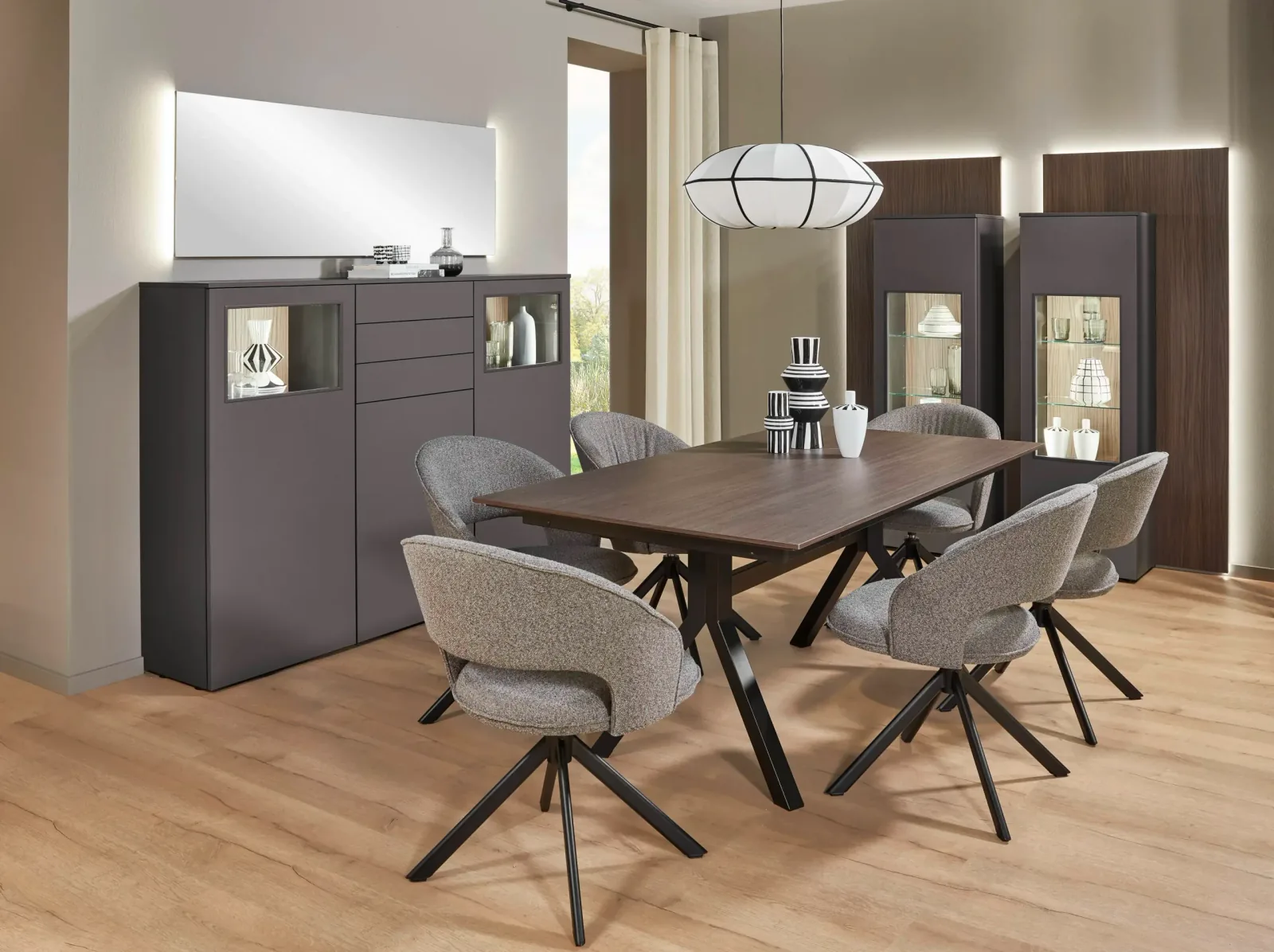 buffet, vitrines et table modernes pour living