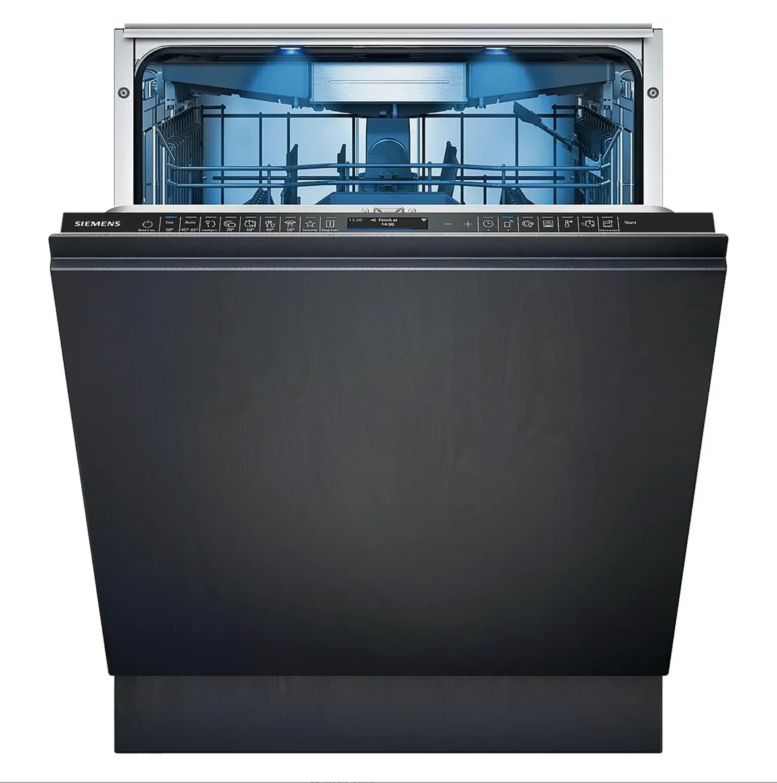Lave-vaisselle Siemens iQ700 tout intégrable avec panier ouvert et éclairage LED